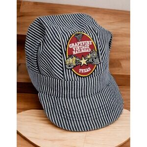 VTG Grapevine Vintage Railroad Texas Child Engineer Hat Train Hat Youth